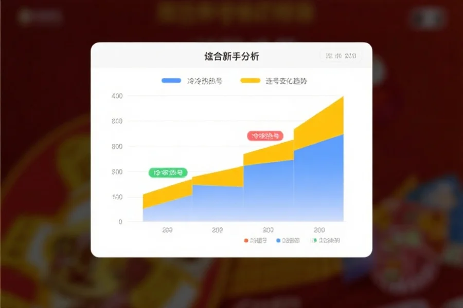 一个简洁的图表，突出显示冷热号和连号的变化趋势，适合新手分析，色彩醒目但不杂乱