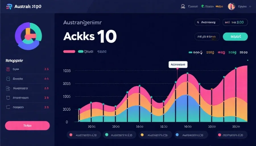 动态图表展示澳洲幸运10历史数据走势与未来预测趋势，色彩鲜明，界面现代