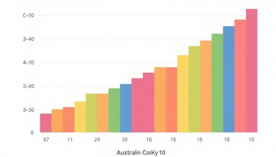 简洁的图表展示澳洲幸运10号码在不同区间的分布情况，采用多色柱状图表现各区间频率